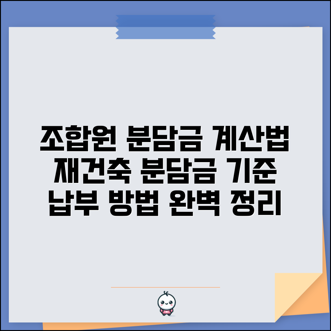 조합원 분담금 계산법 | 재건축 분담금 산정 기준 및 납부 방법 총정리