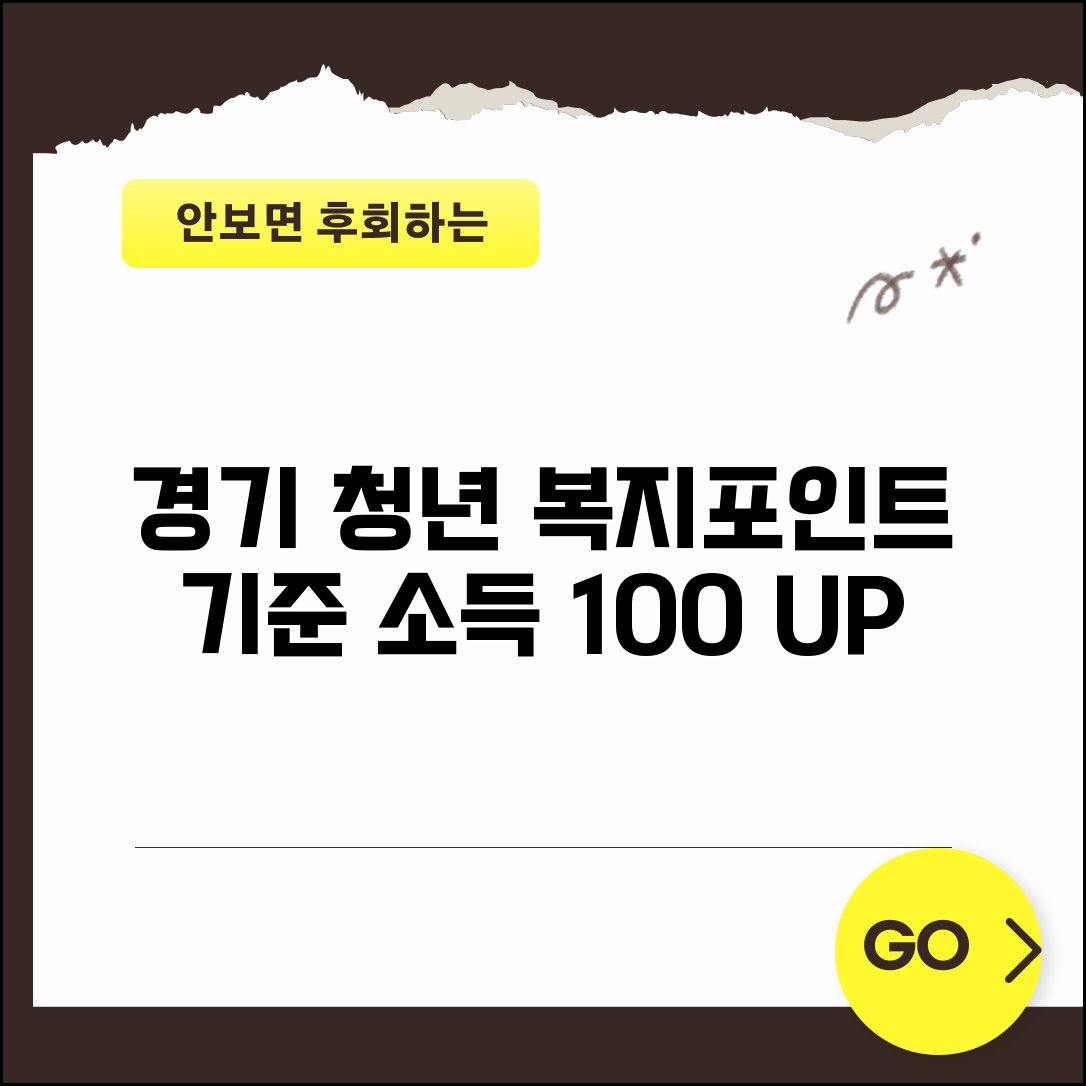 경기 청년 복지포인트 소득 인정액 | 기준 중위소득 몇 퍼센트까지 지원받는지, 조건 총정리