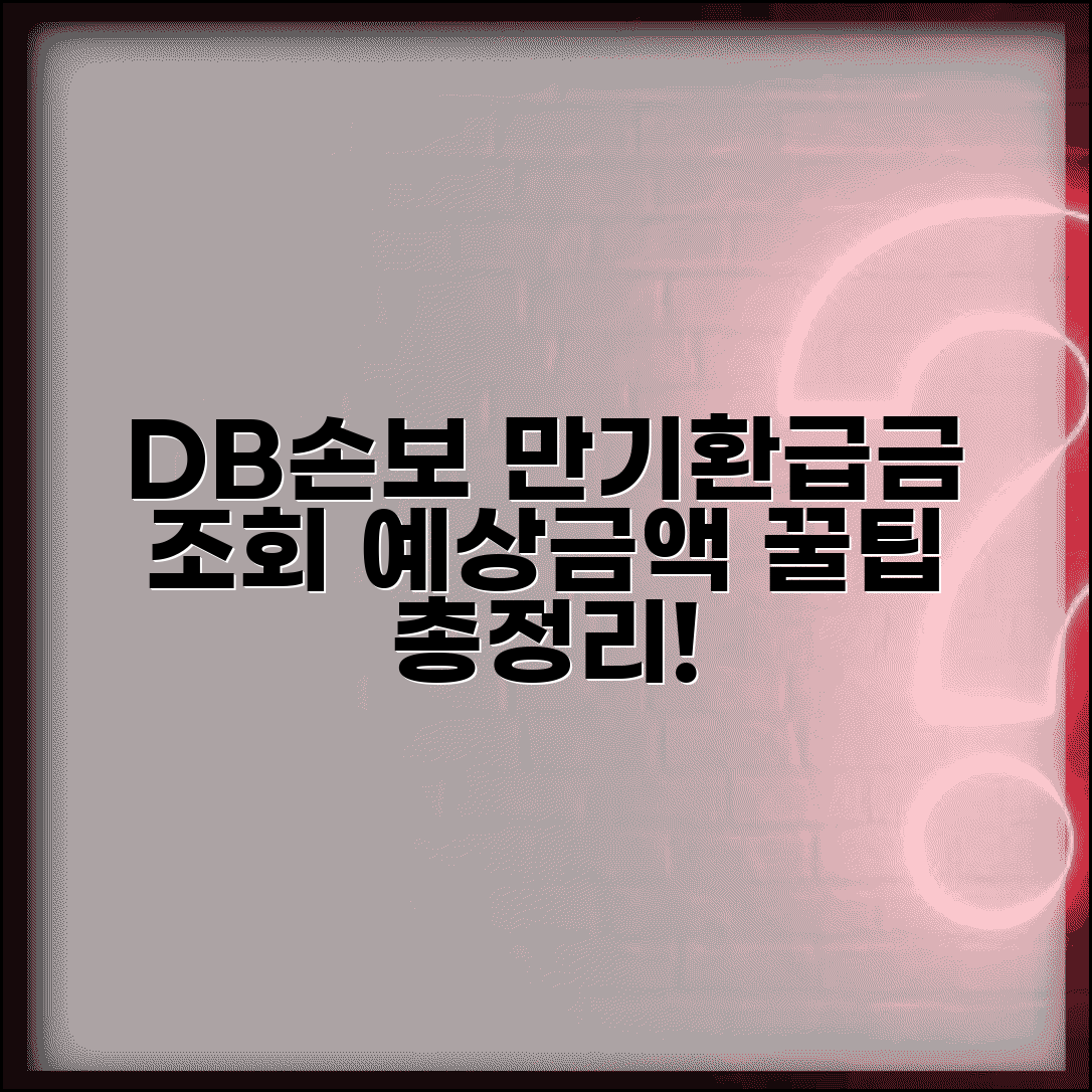 DB손해보험 만기환급금 조회 방법 | 상품별 환급 여부 및 계산 예시 총정리