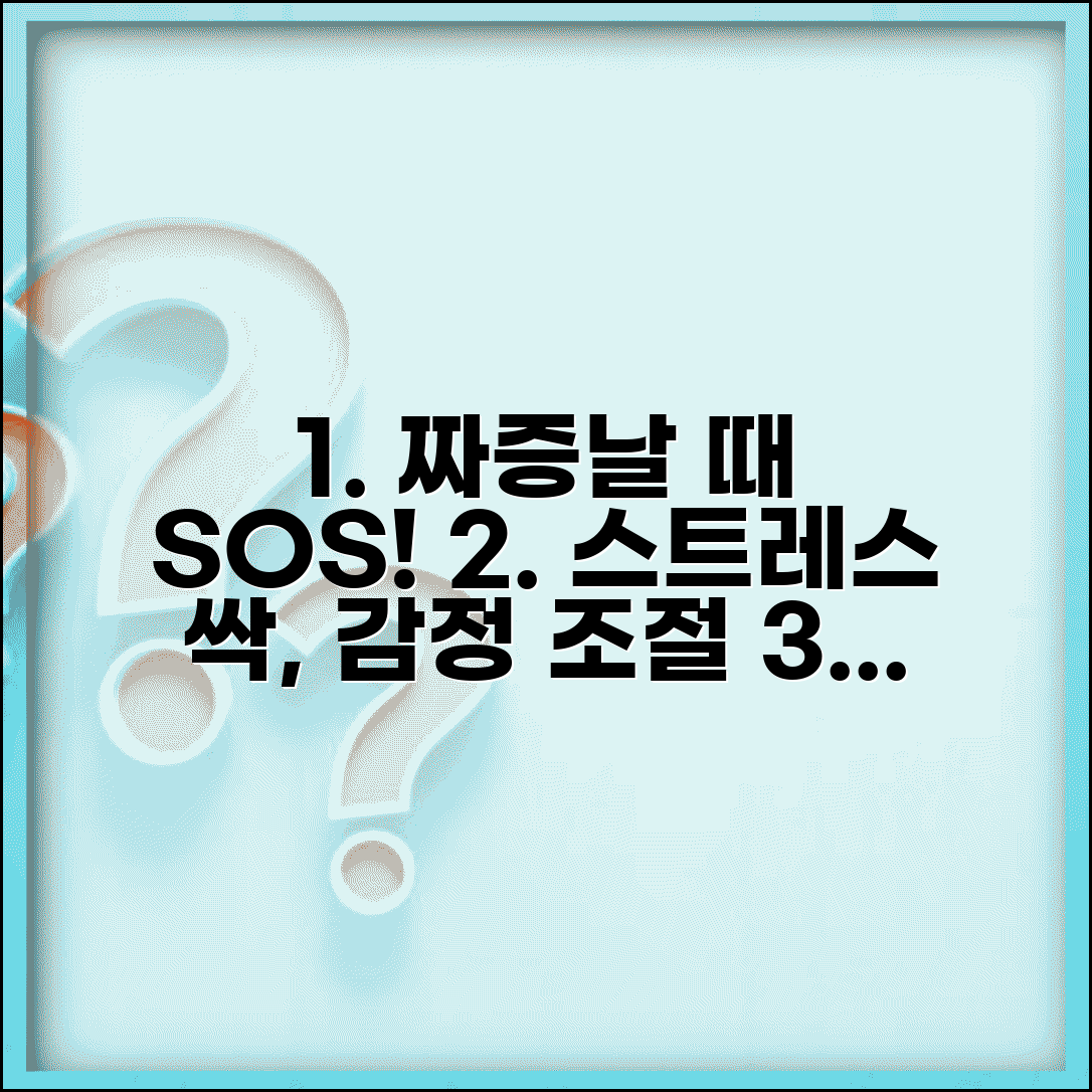 짜증날때 심리적 대처법 | 스트레스 해소 팁과 감정 조절 전략 핵심 가이드